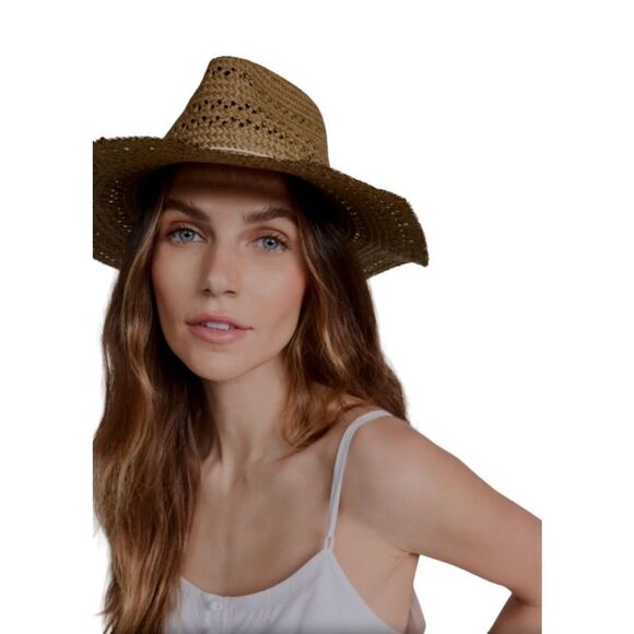 rag & bone Elle Perf Straw Fedora